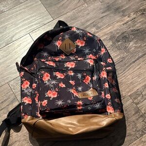Black and pink Floral Backpack